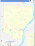 Des Moines County Wall Map Basic Style